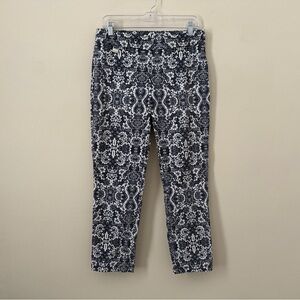 Emaline Blue and White Floral Trouser Pants Women’s Sz 10